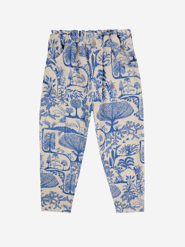 Micro corduroy paperbag pants - Wondeland all over