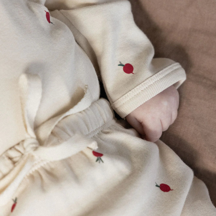 Bébé avec Body Kimono manches longues Nature Baby en coton naturel avec imprimé radis