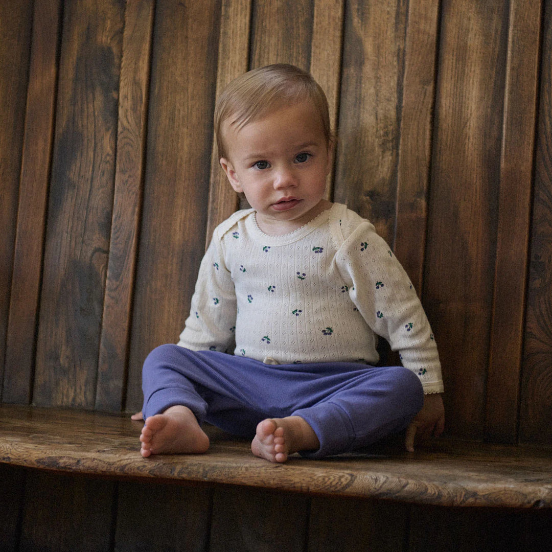 Bébé avec Body manches longues pointelle Nature Baby en coton naturel avec imprimé baies