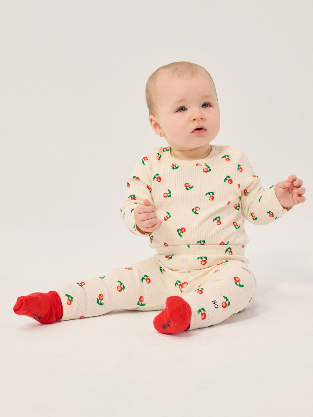 Bébé avec Leggings Bobo Choses pour bébé en coton blanc avec imprimé fleurs
