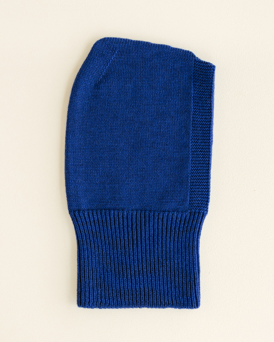 Balaclava en laine mérinos bleu cobalt 