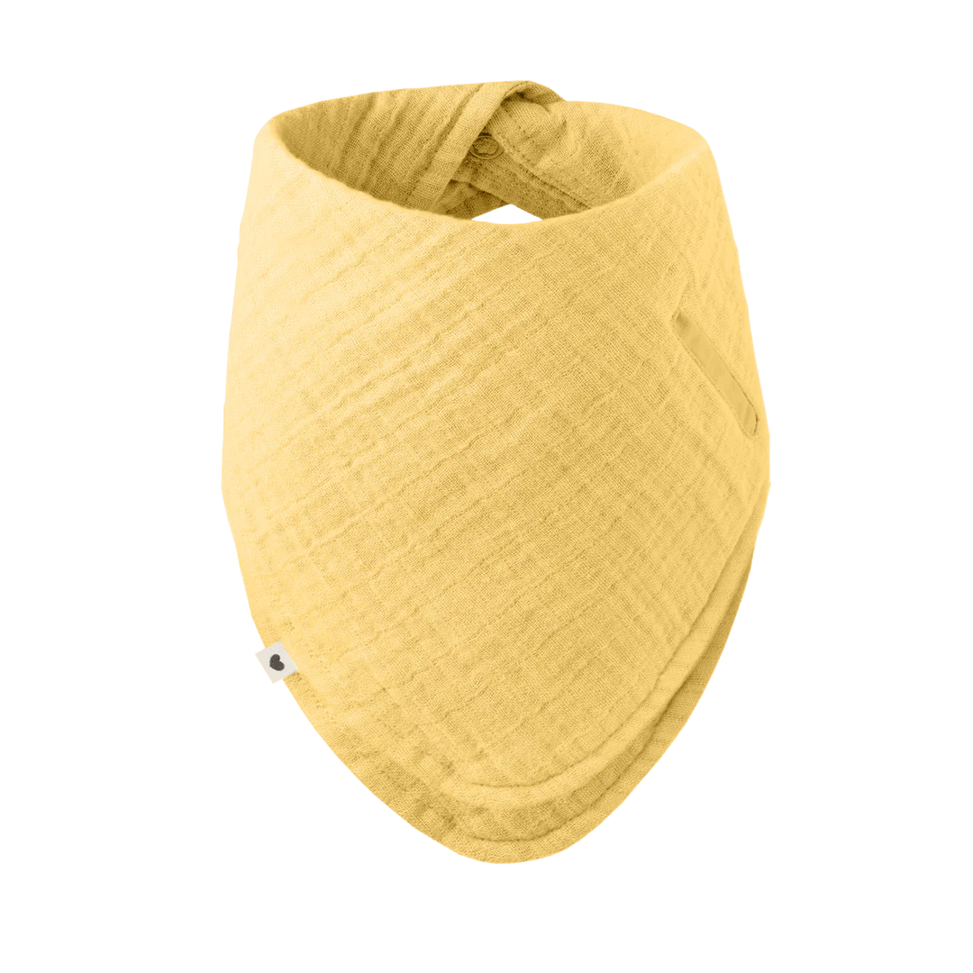 Bavoir bandana en coton jaune
