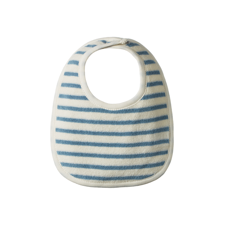 Bavoir en coton rayé bleu 