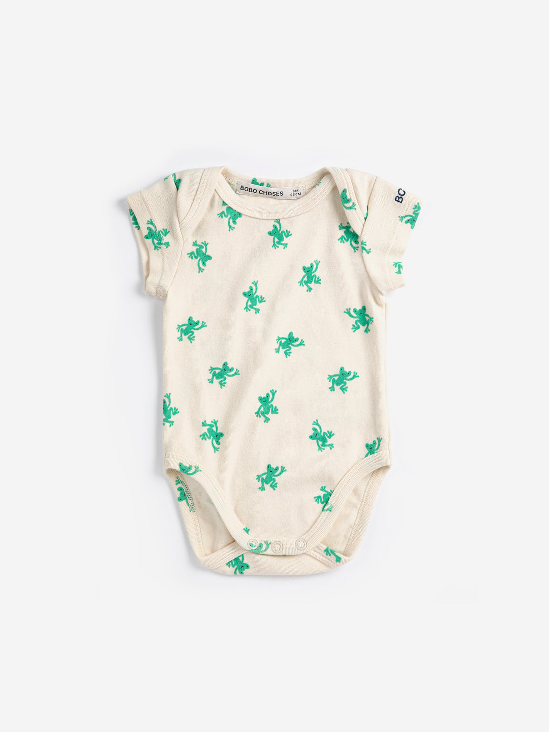 Body Bobo Choses en coton crème avec imprimé grenouilles vertes