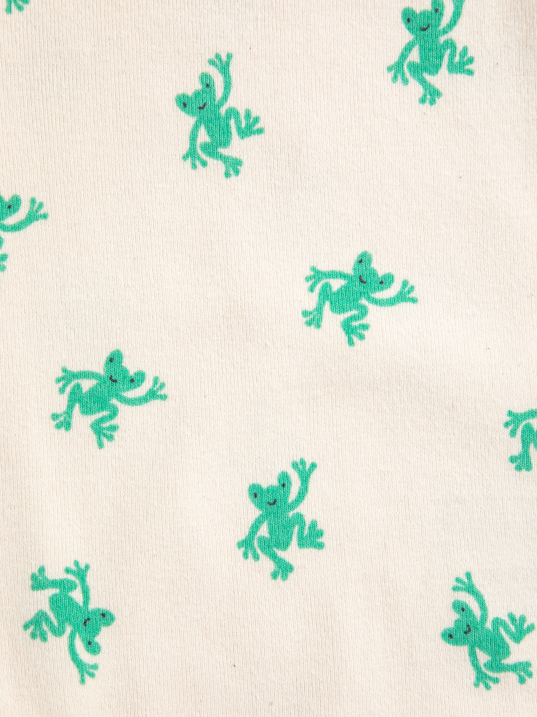 Tissu de Body Bobo Choses en coton crème avec imprimé grenouilles vertes