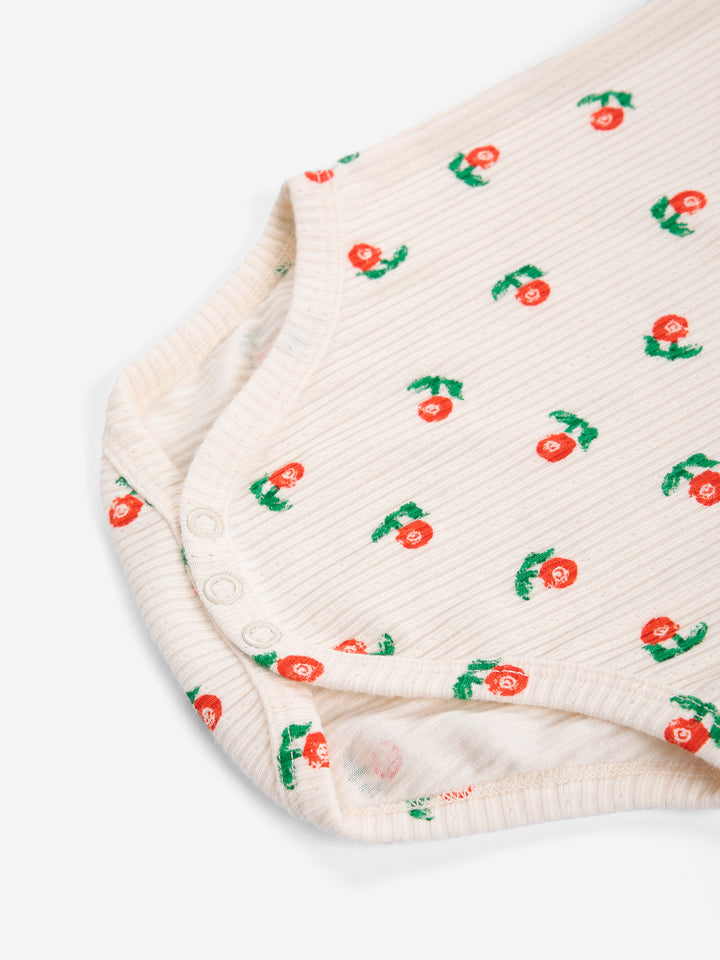 Body Bobo Choses en coton blanc avec imprimé fleurs