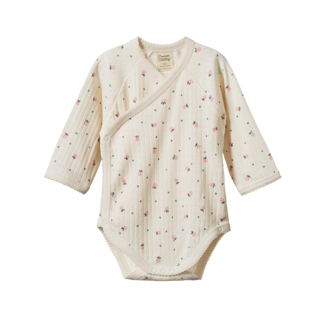 Body Kimono pointelle manches longues