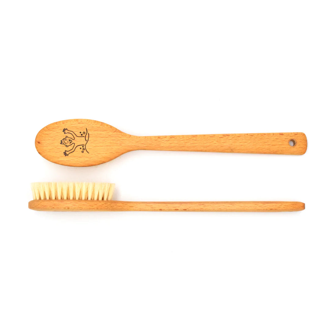 Brosse de bain pour enfants en bois