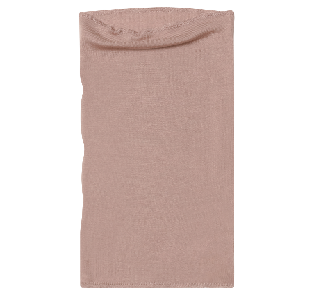 Cache-cou mérinos + soie Rose poudré