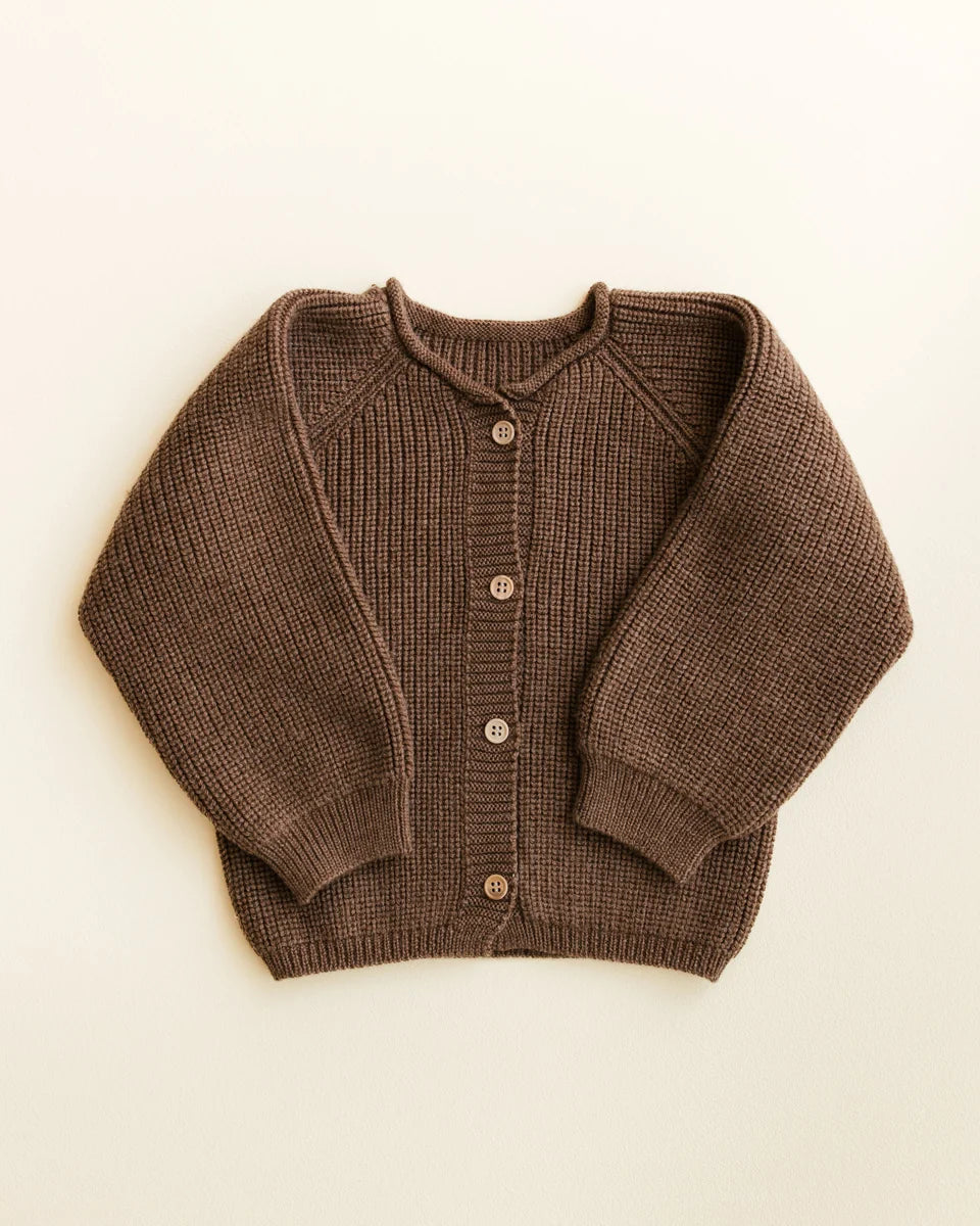 Cardigan Hvid en laine mérinos moka