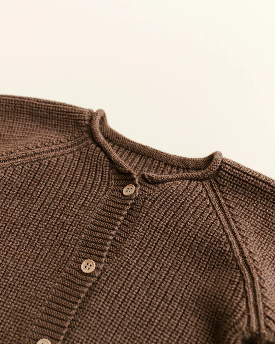 Cardigan Hvid en laine mérinos moka