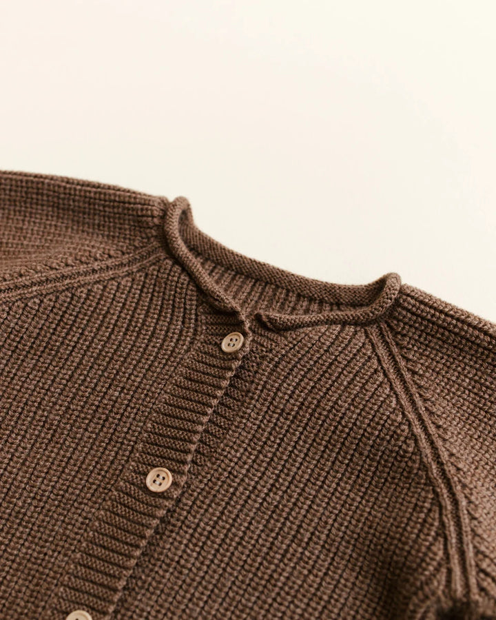 Cardigan Hvid en laine mérinos moka