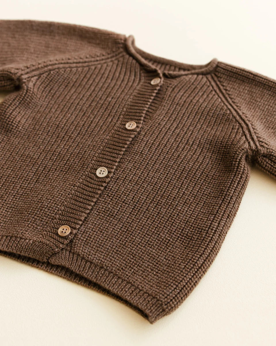 Cardigan Hvid en laine mérinos moka