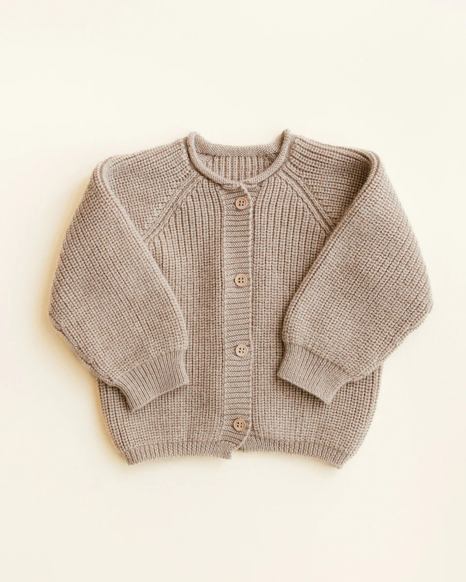 Cardigan Hvid en laine mérinos sable