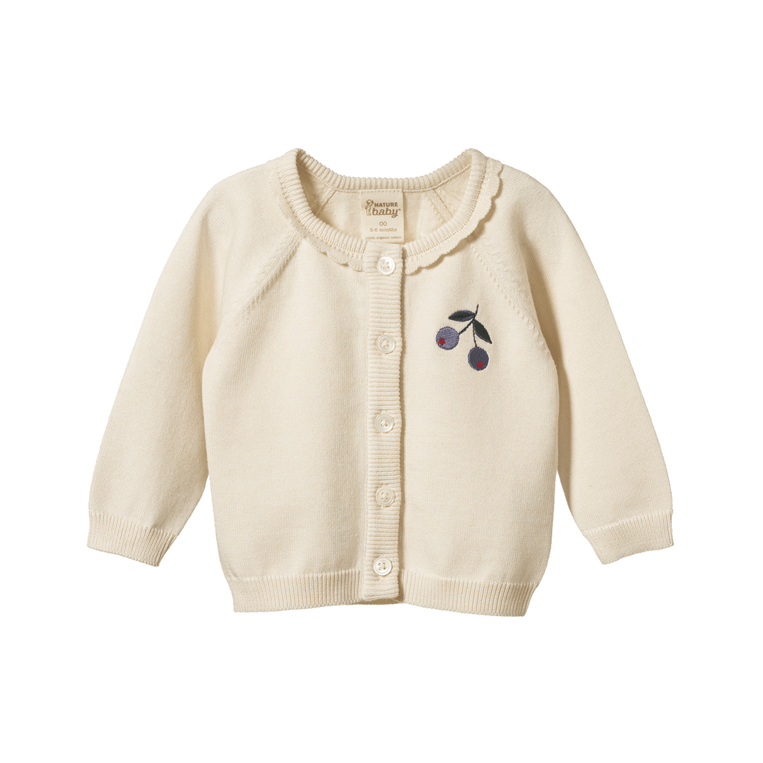 Cardigan Nature Baby tricoté en coton naturel 