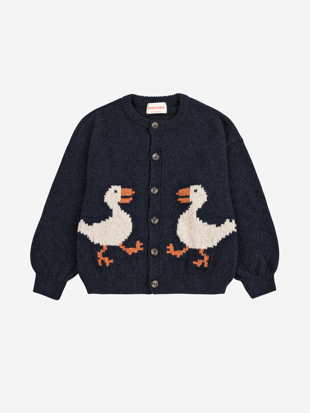 Cardigan bleu Bobo Choses avec des ocas sur le devant