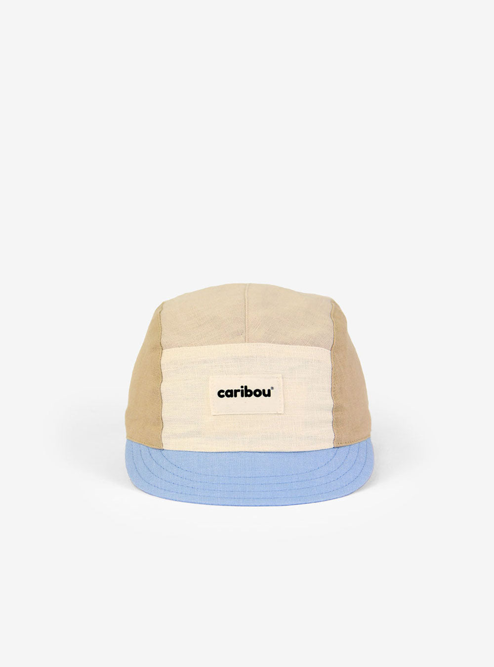 Casquette en lin Caribou beige, sable et bleu