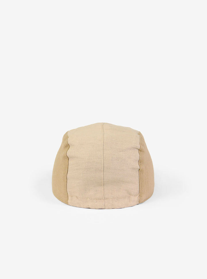 Dos de Casquette en lin Caribou beige, sable et bleu