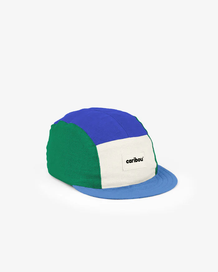 Casquette en lin Caribou bleu, vert, écru 