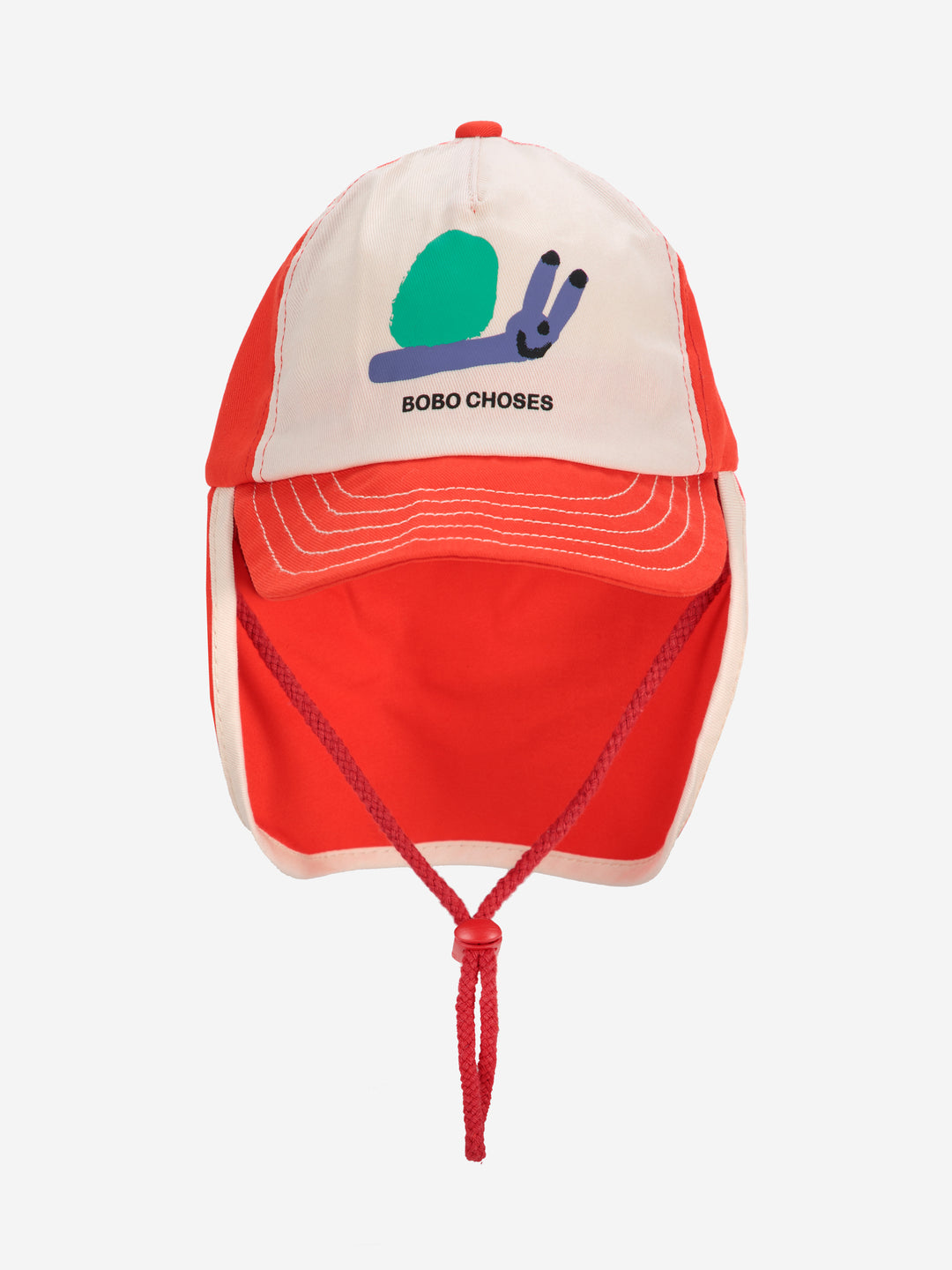 Casquette pour enfants rouge et blanc avec imprimé escargot Bobo Choses