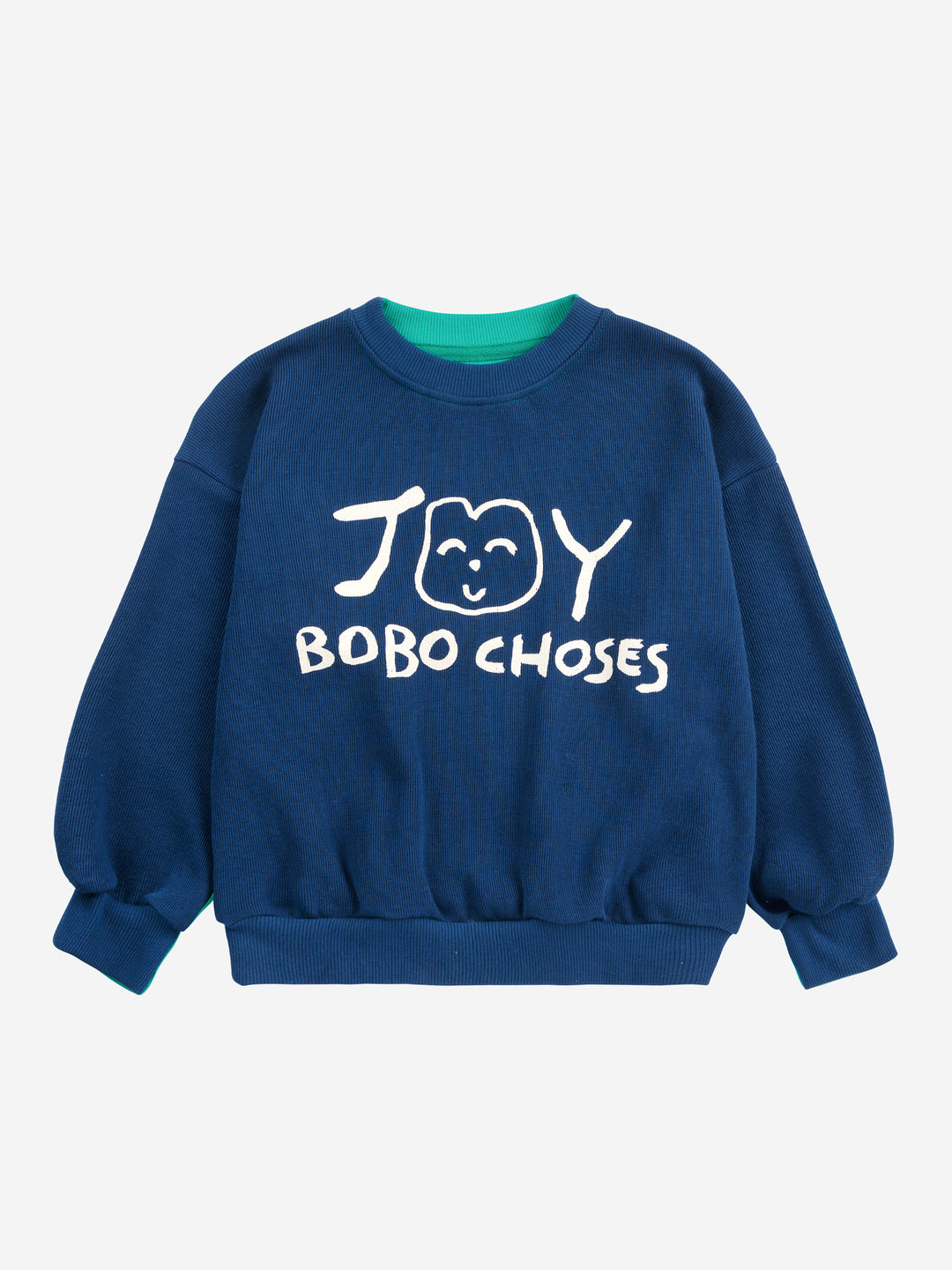 Chandail en coton bleu avec imprimé Joy Bobo Choses blanc