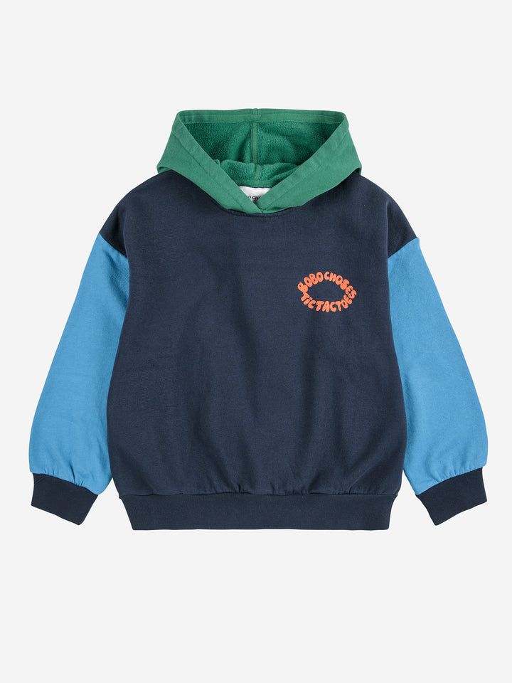 Chandail à capuche Bobo Choses en coton bleu et vert
