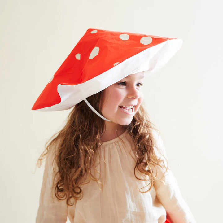 Fille avec chapeau de Costume pour enfant champignon rouge 