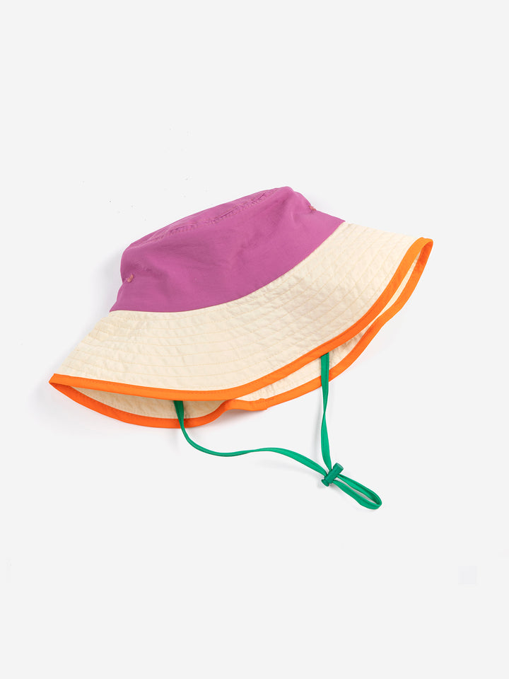 Chapeau pêcheur Bobo Choses rose, blanc, orange et vert