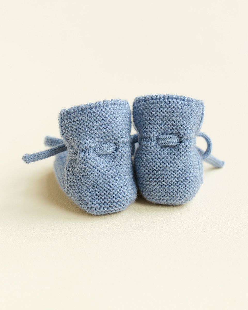 Chaussons en laine bleu pâle