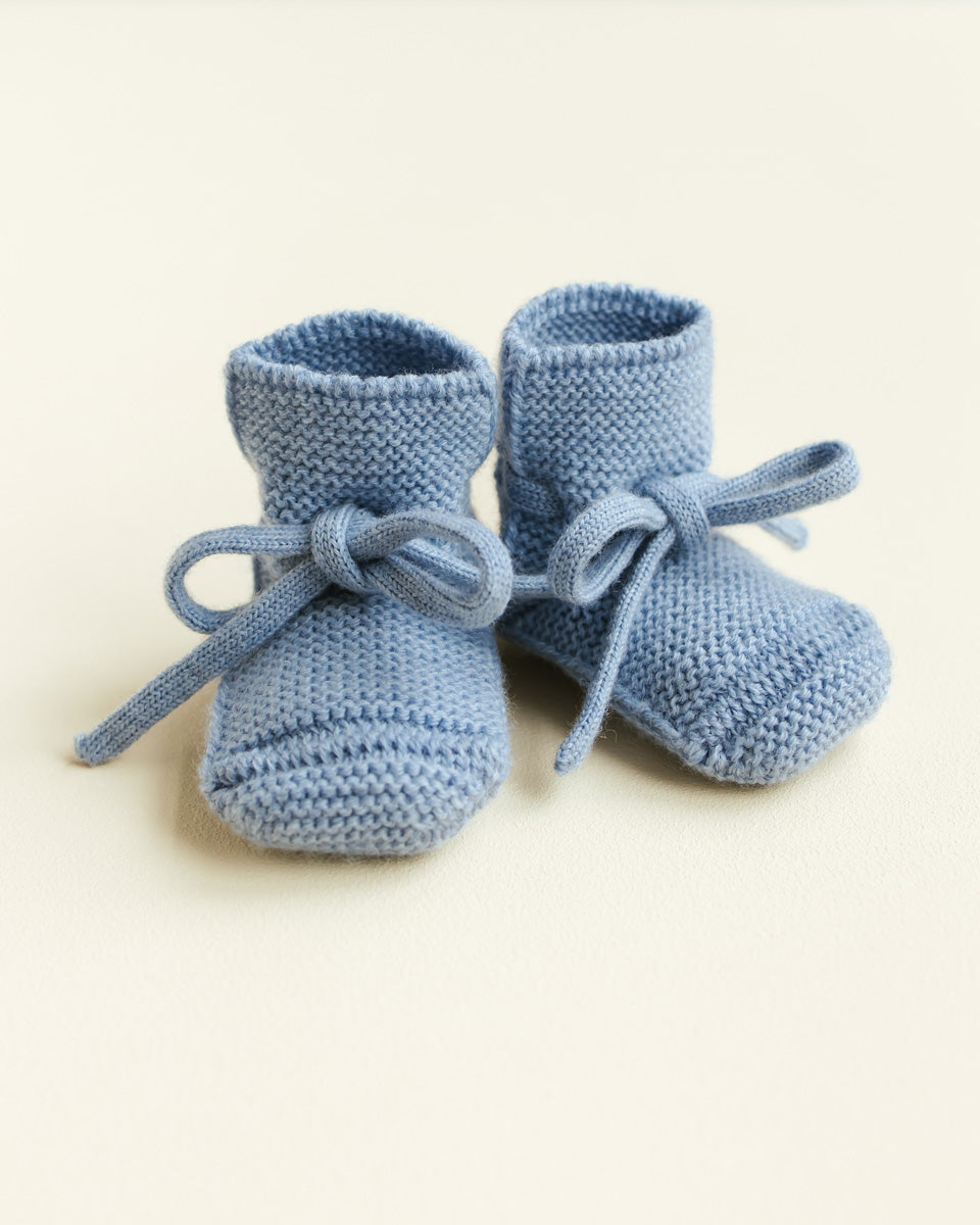 Chaussons en laine bleu pâle