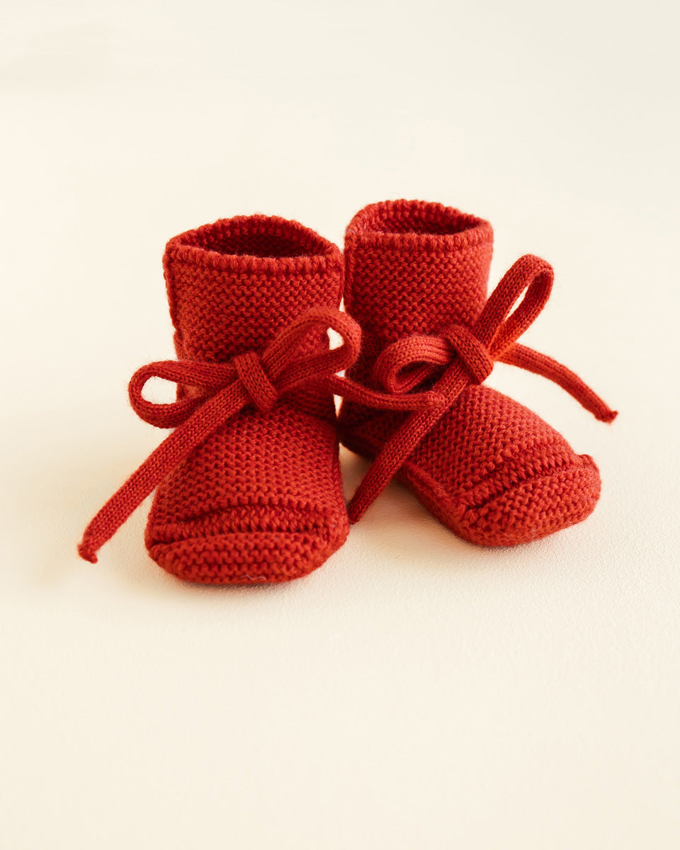 Chaussons en laine rouge