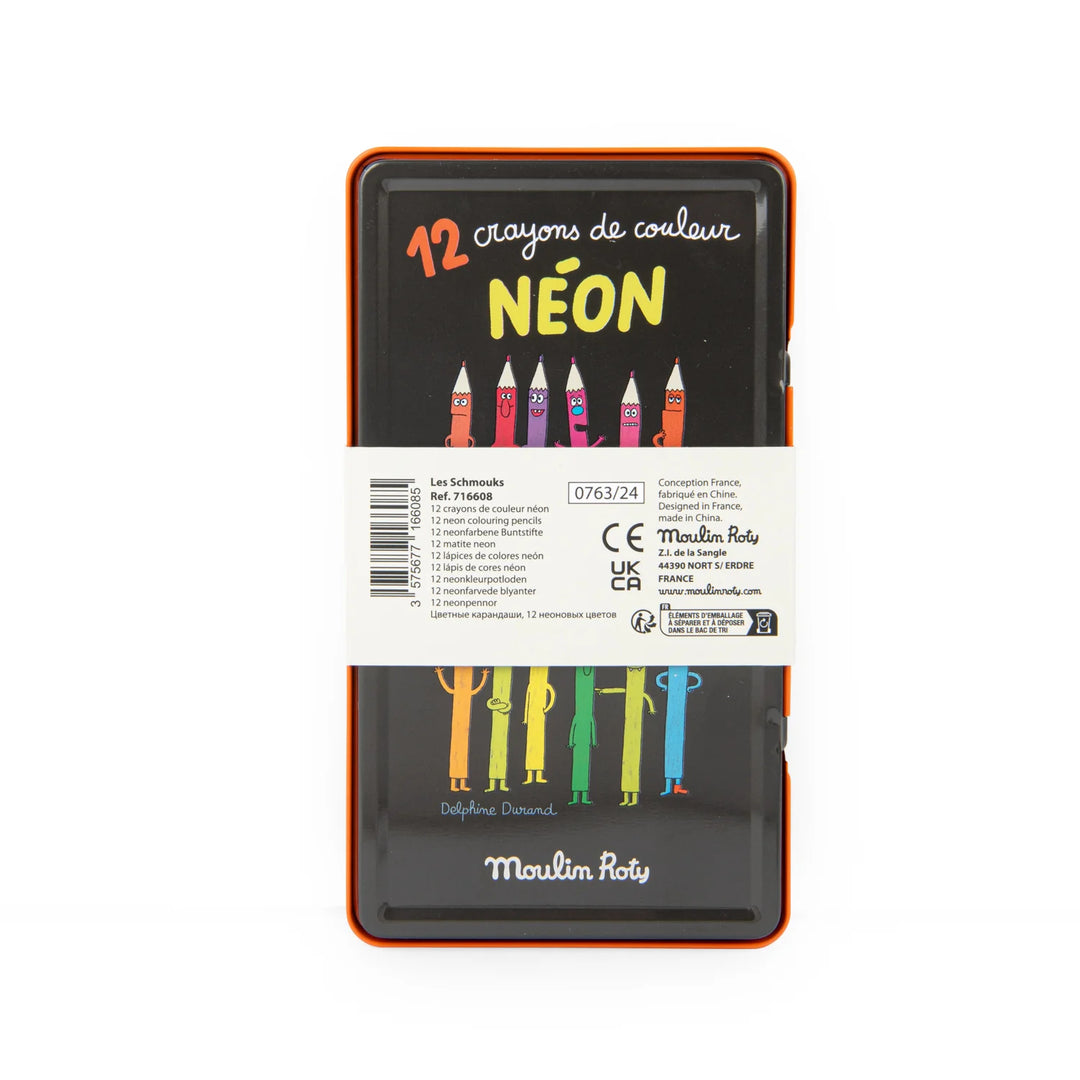  Coffret de 12 Crayons de couleurs fluo
