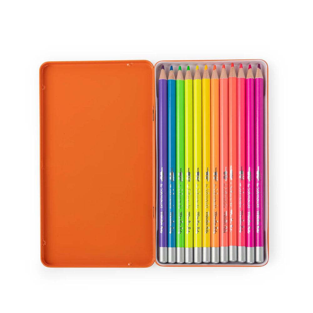 Coffret de 12 Crayons de couleurs fluo