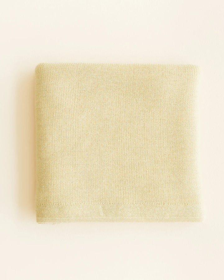 couverture en laine mérinos jaune pâle