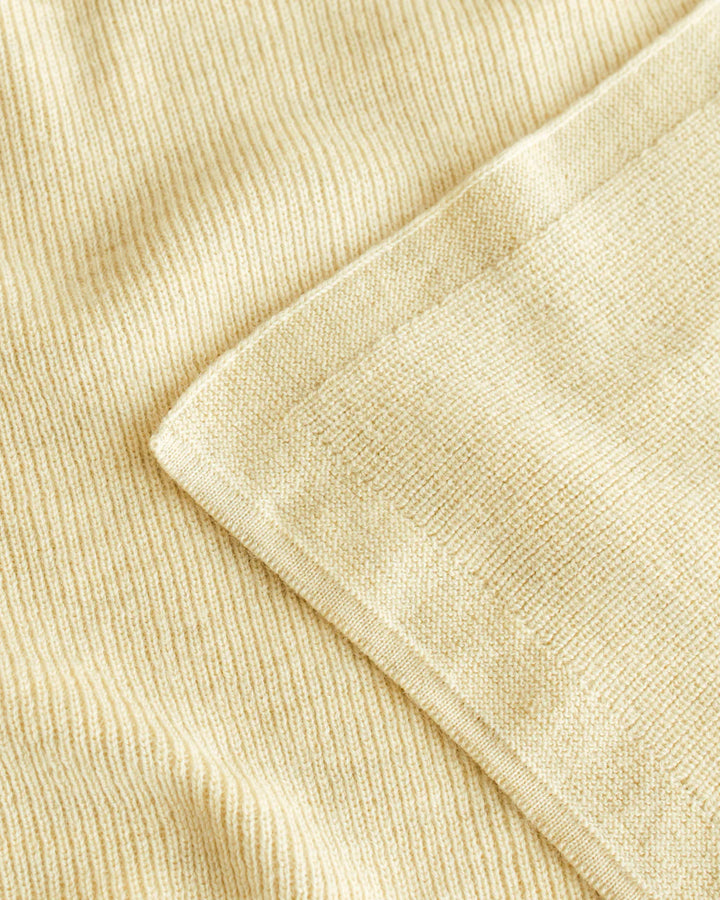 couverture en laine mérinos jaune pâle