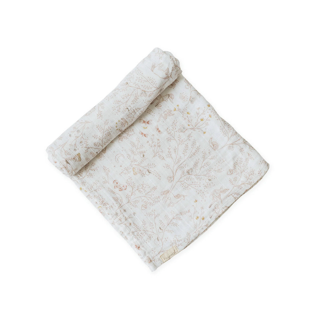 Couverture d'emmaillotage en mousseline avec motif jardin