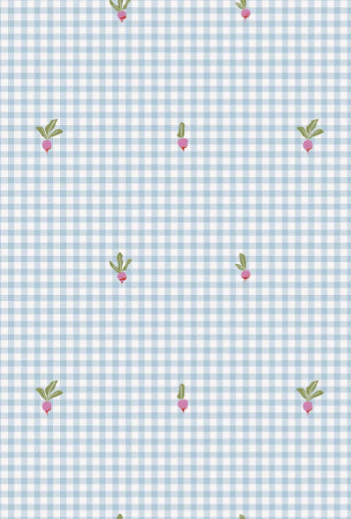 Couverture d'emmaillotage Avery row en mousseline carré bleu avec imprimé radis