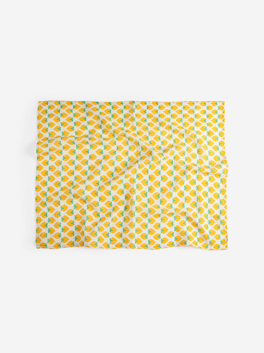 Couverture d'emmaillotage en mousseline Bobo Choses imprimé fraises jaunes