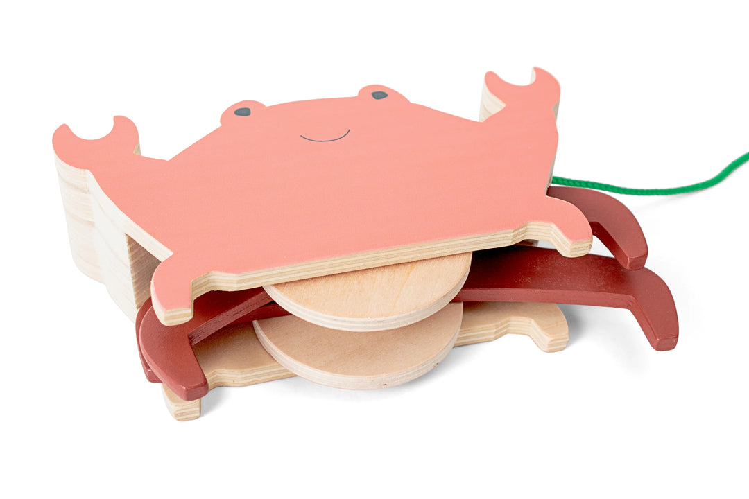 Crabe à tirer en bois