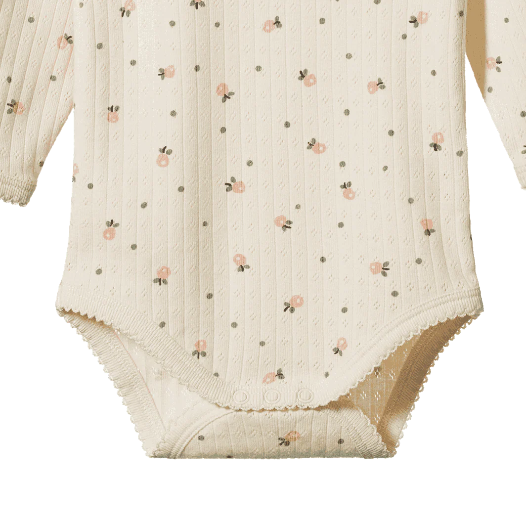 Détail de Body Kimono pointelle manches longues