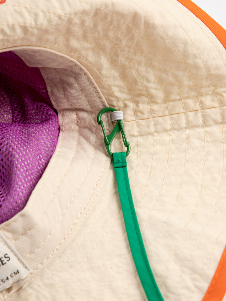 Détail de Chapeau pêcheur Bobo Choses rose, blanc, orange et vert