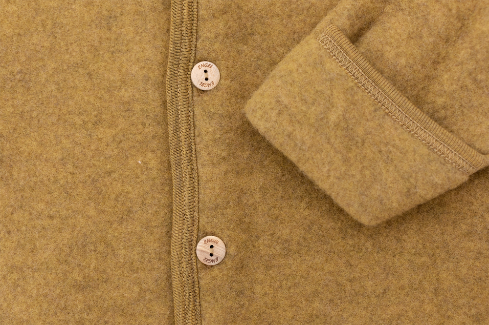 Détail de Combinaison Engel chaude en mérinos safran