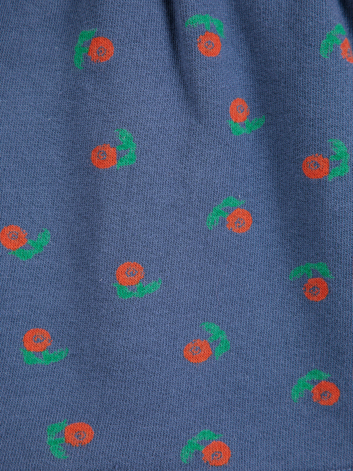 Détail de Robe Bobo Choses en coton bleu avec imprimé fleurs