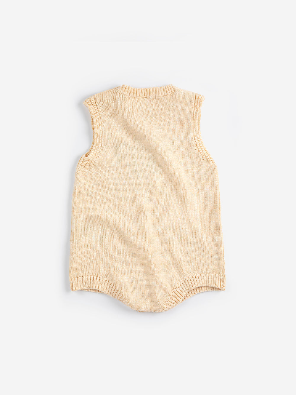 Dos de Une-pièce tricotée Bobo Choses en coton beige 