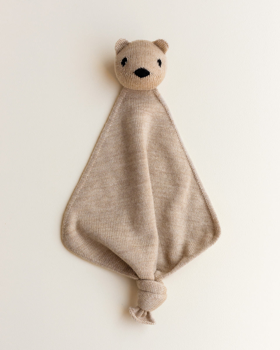 Doudou ourson en laine sable