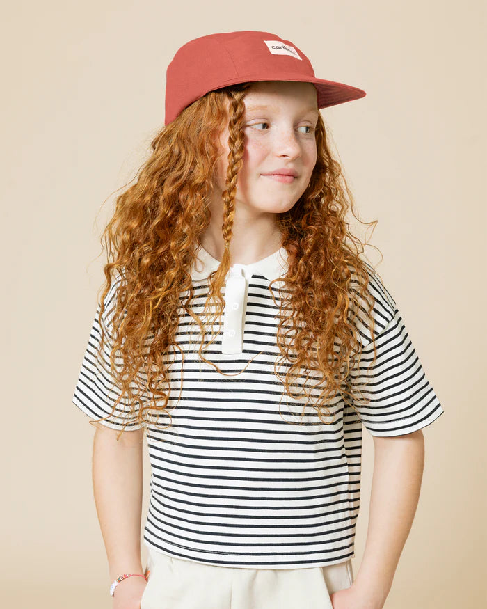 Enfant avec Casquette en lin Caribou cannelle 