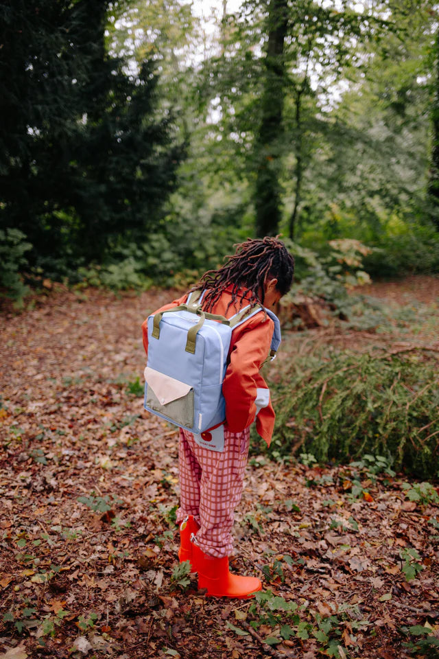 Enfant avec Sac à dos Moyen Sticky Lemon bleu, vert et jaune