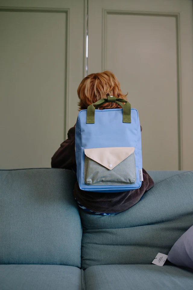 Enfant avec Sac à dos Moyen Sticky Lemon bleu, vert et jaune
