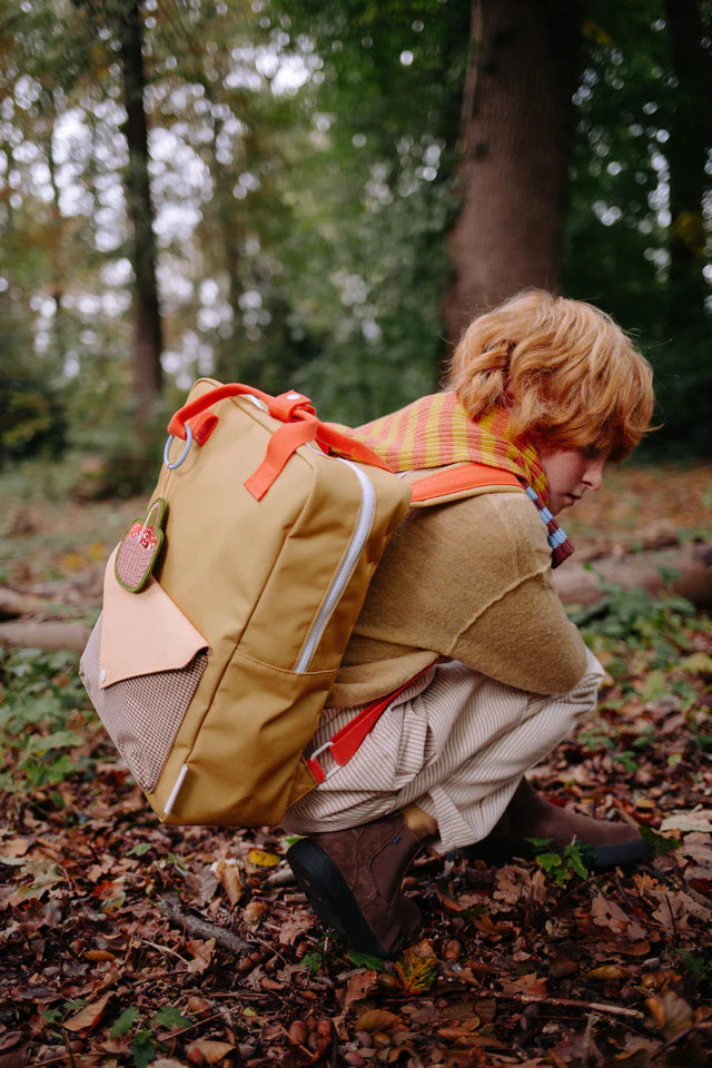 Enfant avec Sac à dos Sticky Lemon Large vert, orange et beige