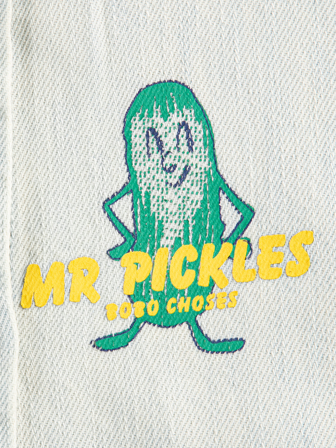 Détail de Enfant avec Une-pièce en denim Bobo Choses avec imprimé Mr Pickles 